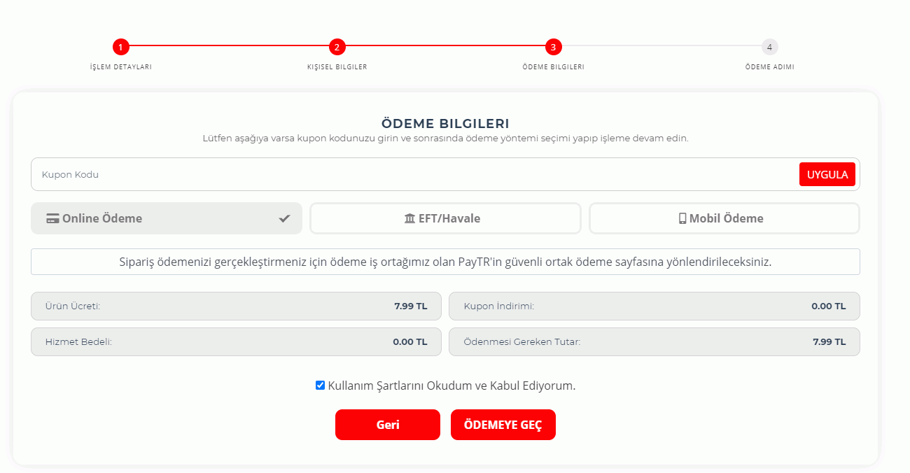satın alım seçenekleri